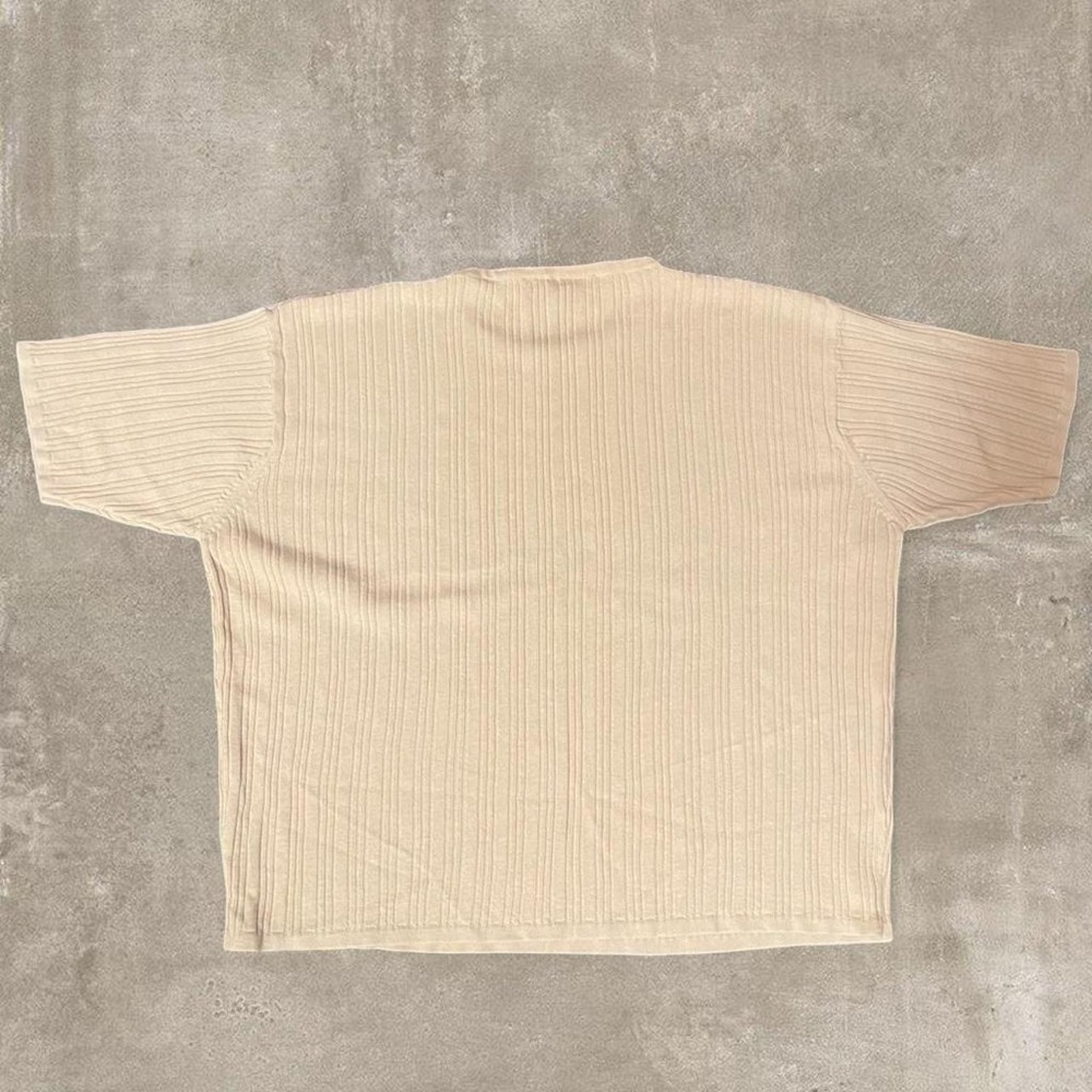 Jenny Buchanan Cable Knit Sweater Women’s 1X Beige Short Sleeve Vintage Classic - Picture 4 of 4